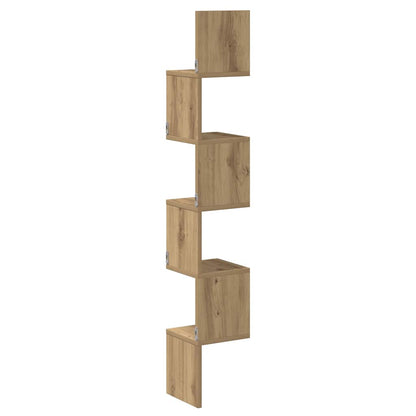 Wall Corner Shelf Artisan Oak 20x20x127.5 cm Engineered Wood