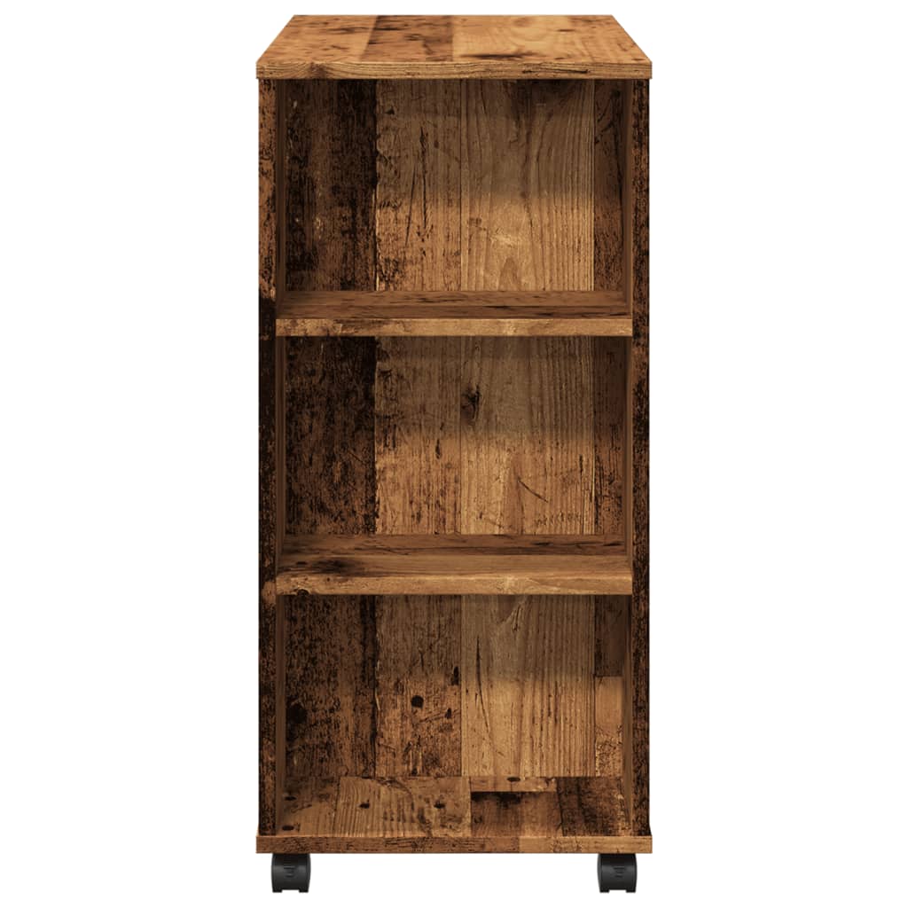 Rolling Cabinet Old Wood 60x35x75 cm Engineered Wood