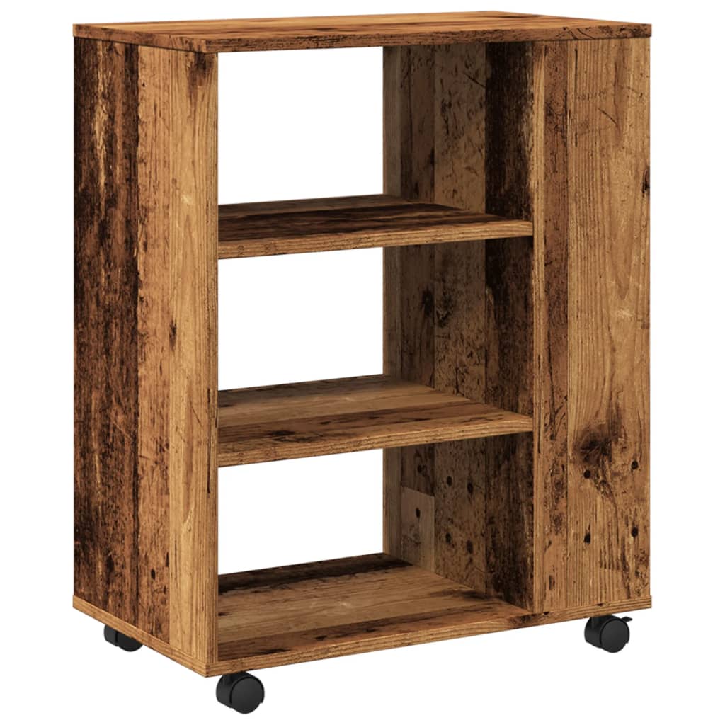 Rolling Cabinet Old Wood 60x35x75 cm Engineered Wood