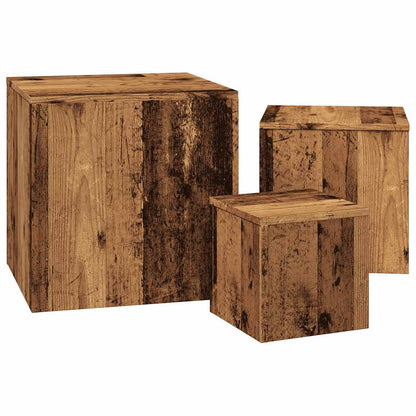 Side Tables 3 pcs Old Wood Engineered Wood