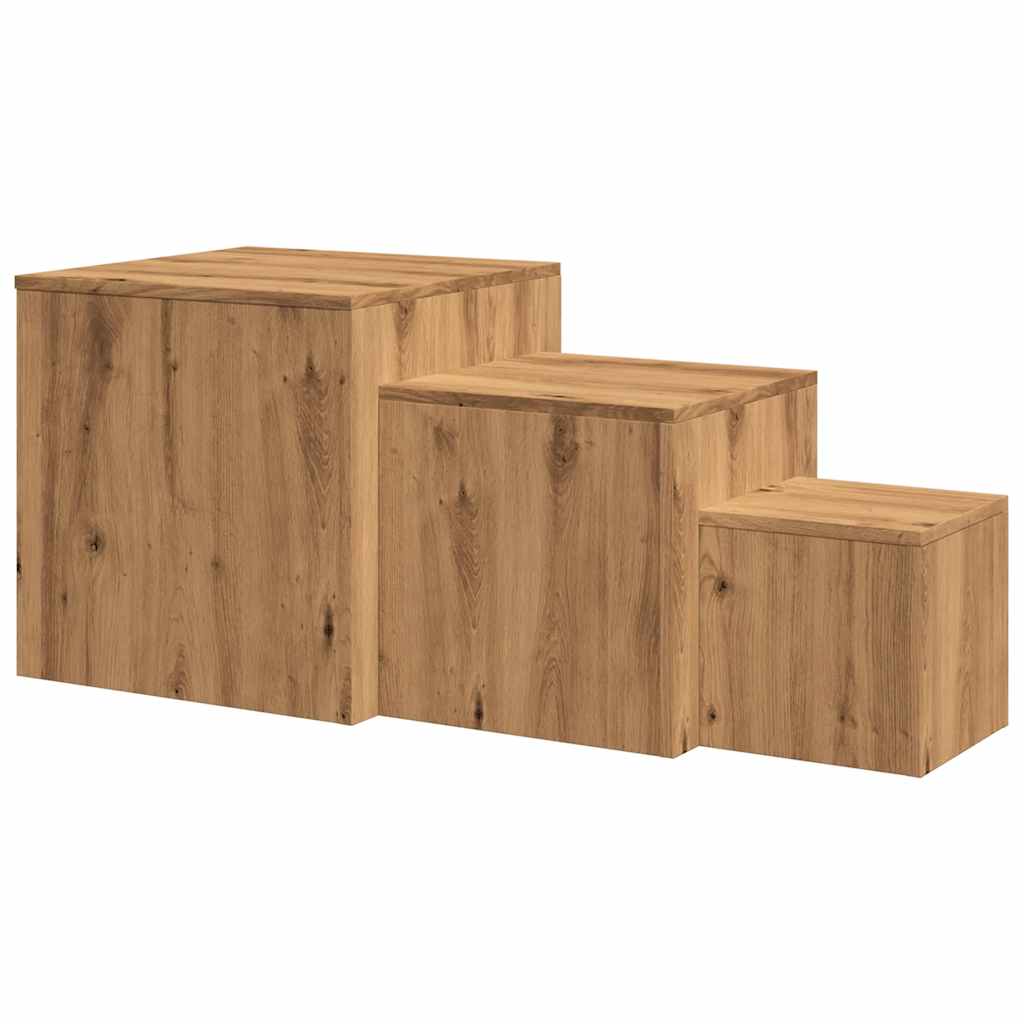 Side Tables 3 pcs Artisan Oak Engineered Wood