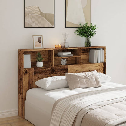 Headboard Cabinet Old Wood 160x19x103.5 cm Engineered Wood