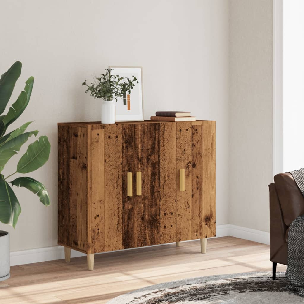 Sideboard Old Wood 90x34x80 cm Engineered Wood