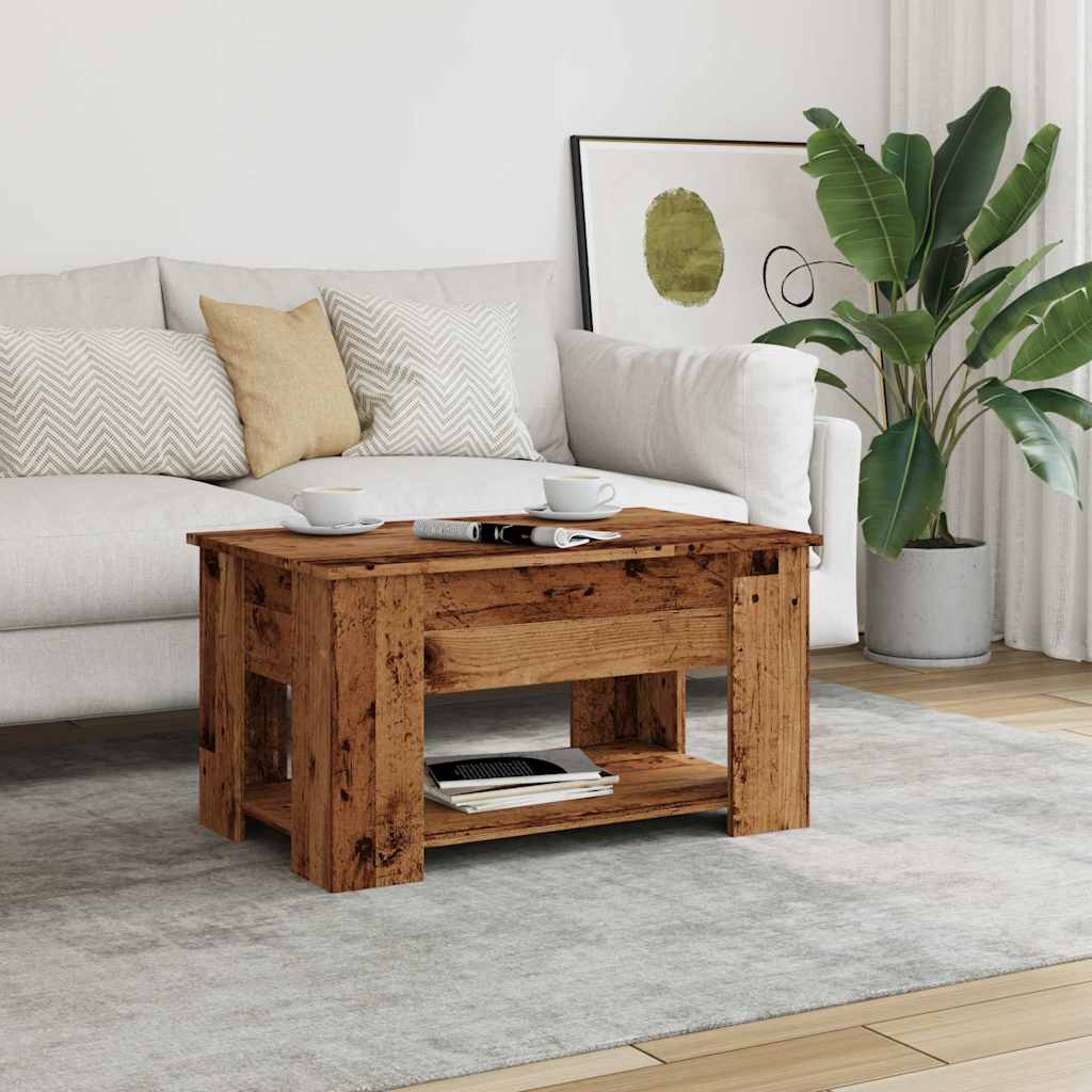 Coffee Table Old Wood 79x49x41 cm Engineered Wood