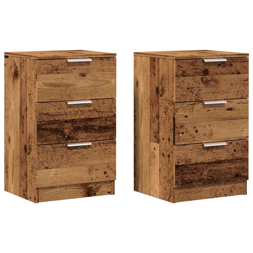 Bedside Cabinets 2 pcs Old Wood 40x36x65 cm Engineered Wood