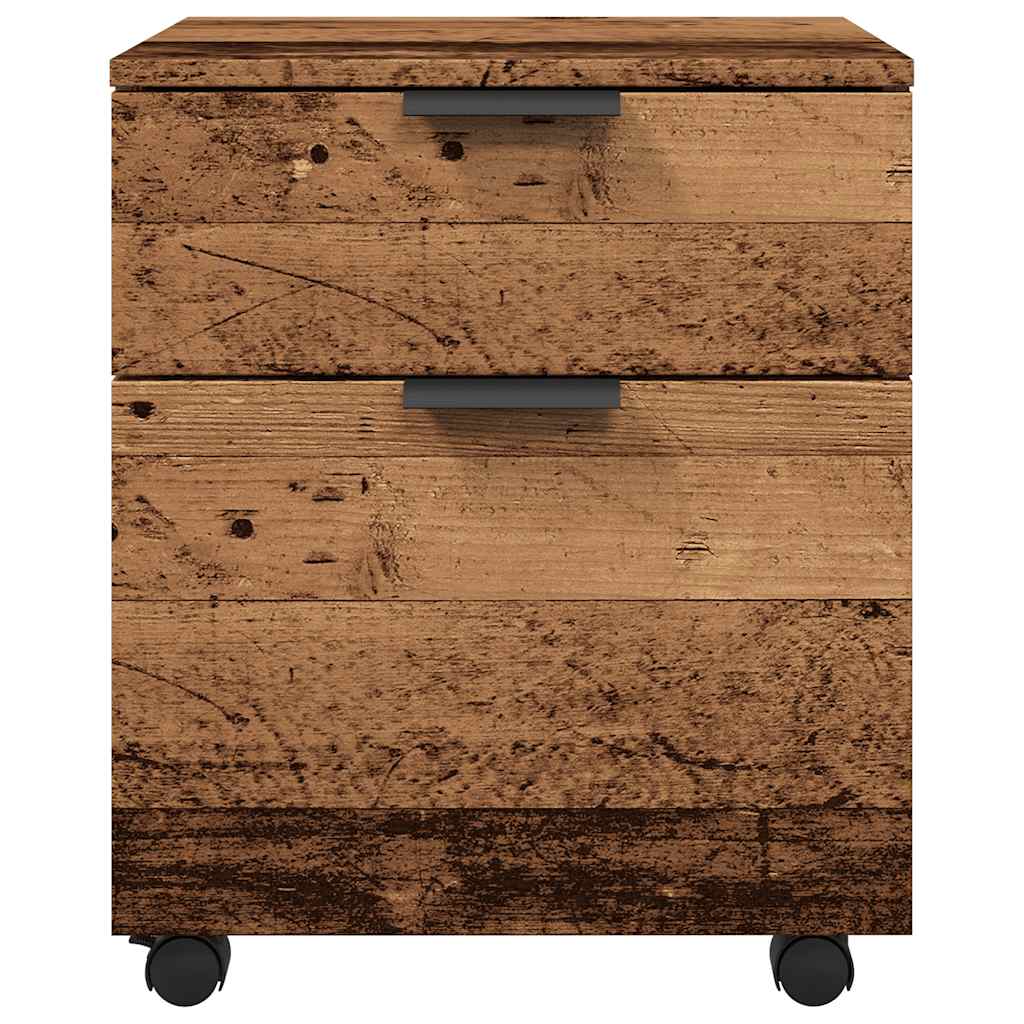 Mobile File Cabinet with Wheels Old Wood 45x38x54 cm Engineered Wood