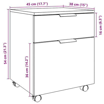 Mobile File Cabinet with Wheels Old Wood 45x38x54 cm Engineered Wood