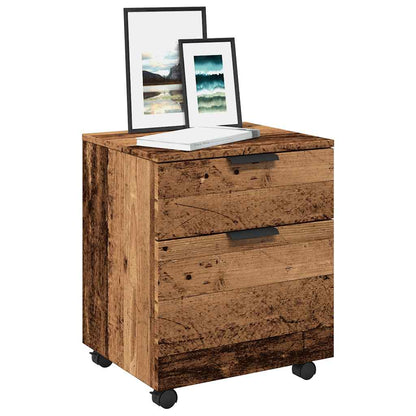 Mobile File Cabinet with Wheels Old Wood 45x38x54 cm Engineered Wood