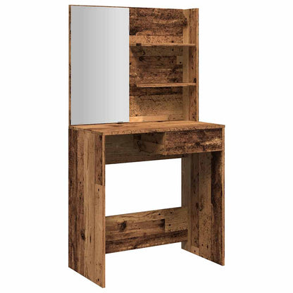 Dressing Table with Mirror Old Wood 74.5x40x141 cm