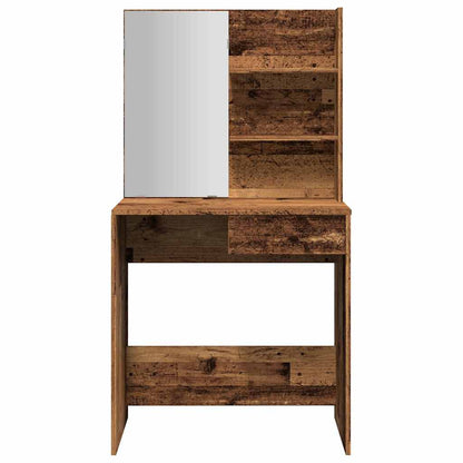 Dressing Table with Mirror Old Wood 74.5x40x141 cm