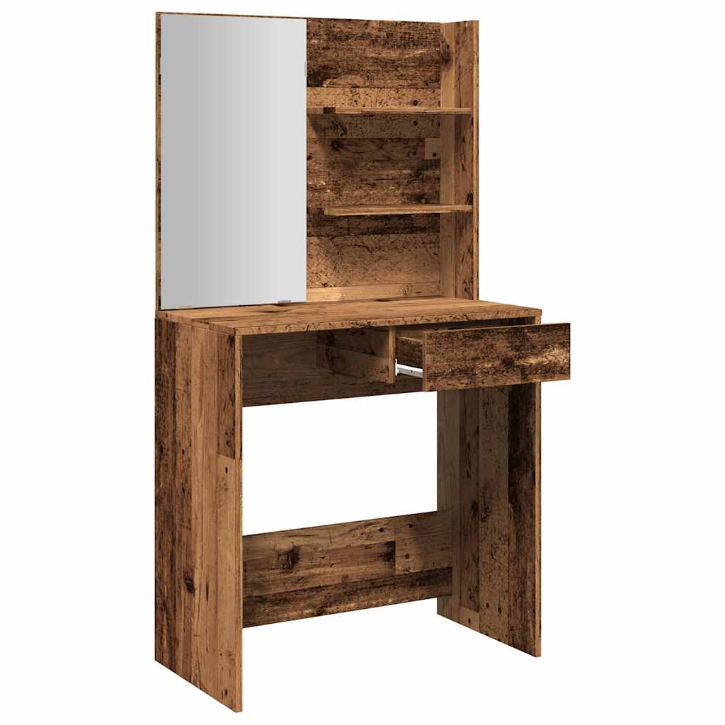 Dressing Table with Mirror Old Wood 74.5x40x141 cm