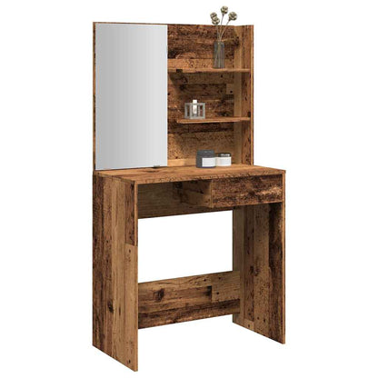 Dressing Table with Mirror Old Wood 74.5x40x141 cm