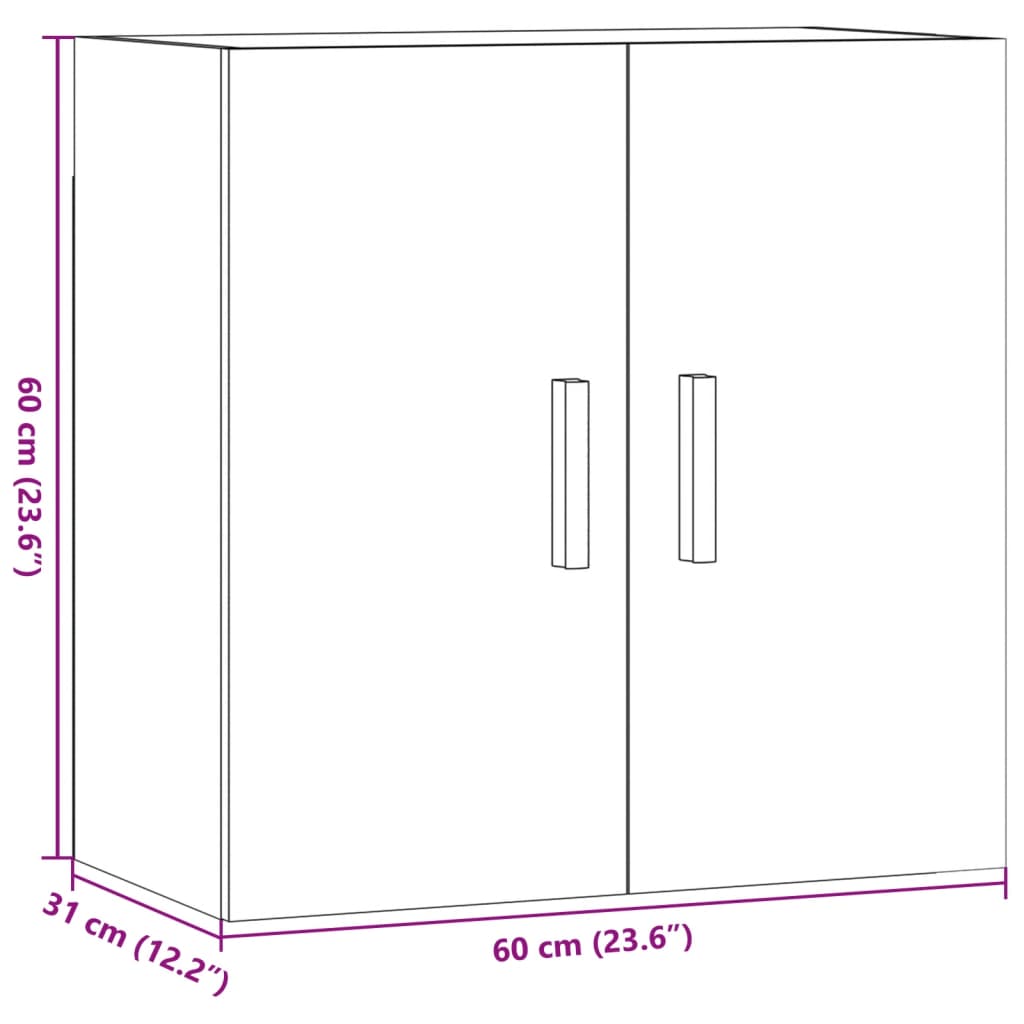 Wall Cabinet Old Wood 60x31x60 cm Engineered Wood