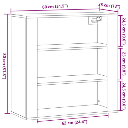 Wall Cabinet Artisian Oak 80x33x80 cm Engineered Wood