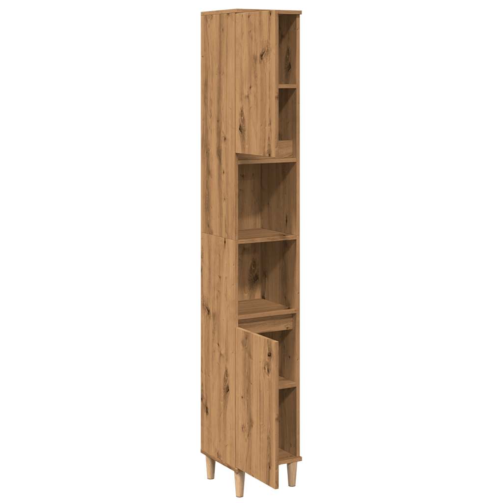 Bathroom Cabinet Artisan Oak 30x30x190 cm Engineered Wood