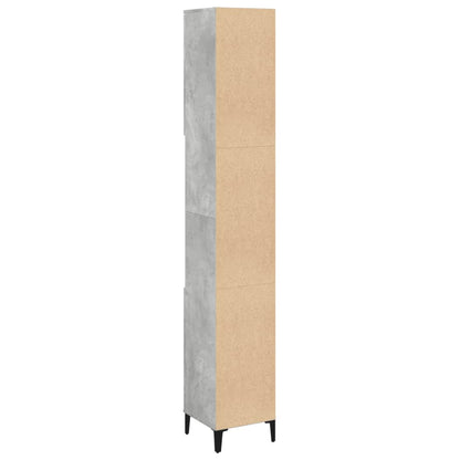 Bathroom Cabinet Concrete Grey 30x30x190 cm Engineered Wood