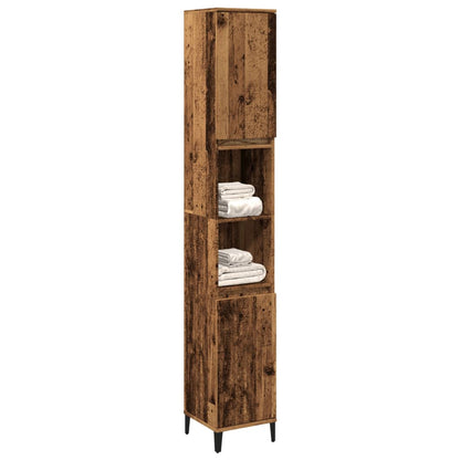 Bathroom Cabinet Old Wood 30x30x190 cm Engineered Wood