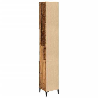 Bathroom Cabinet Old Wood 30x30x190 cm Engineered Wood