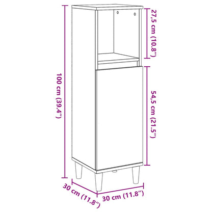 Bathroom Cabinet Concrete Grey 30x30x100 cm Engineered Wood