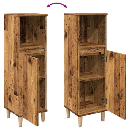 Bathroom Cabinet Old Wood 30x30x100 cm Engineered Wood