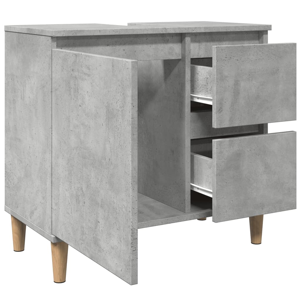 Sink Cabinet Concrete Grey 65x33x60 cm Engineered Wood