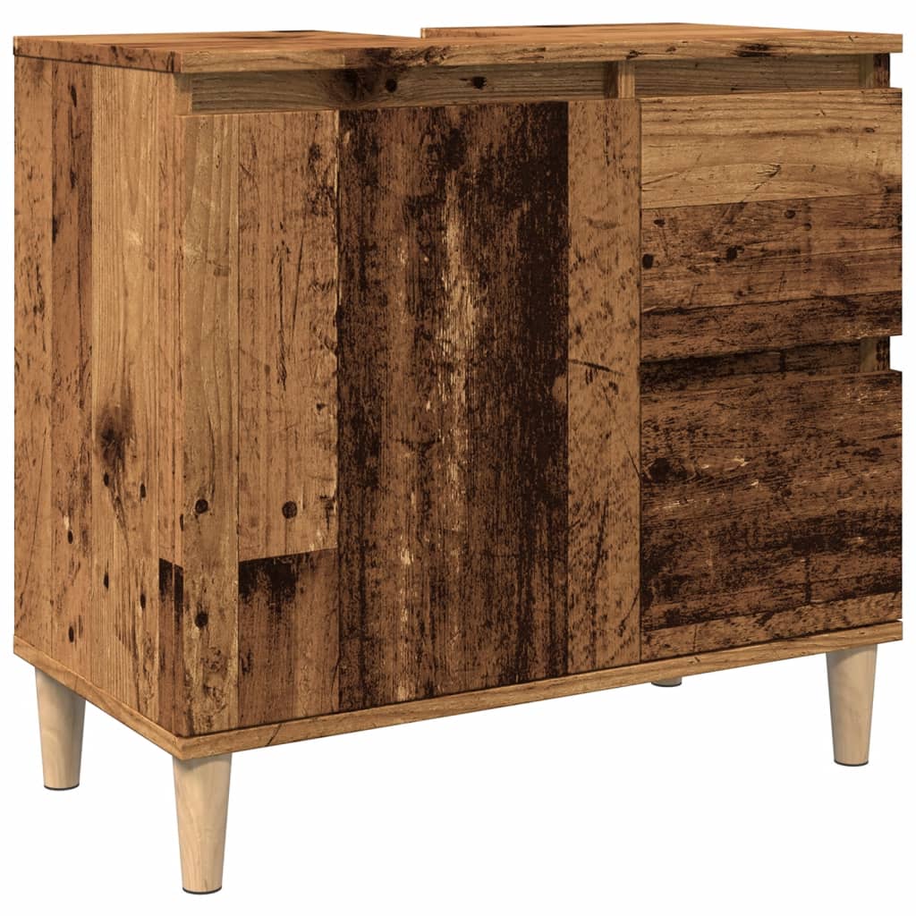 Sink Cabinet Old Wood 65x33x60 cm Engineered Wood