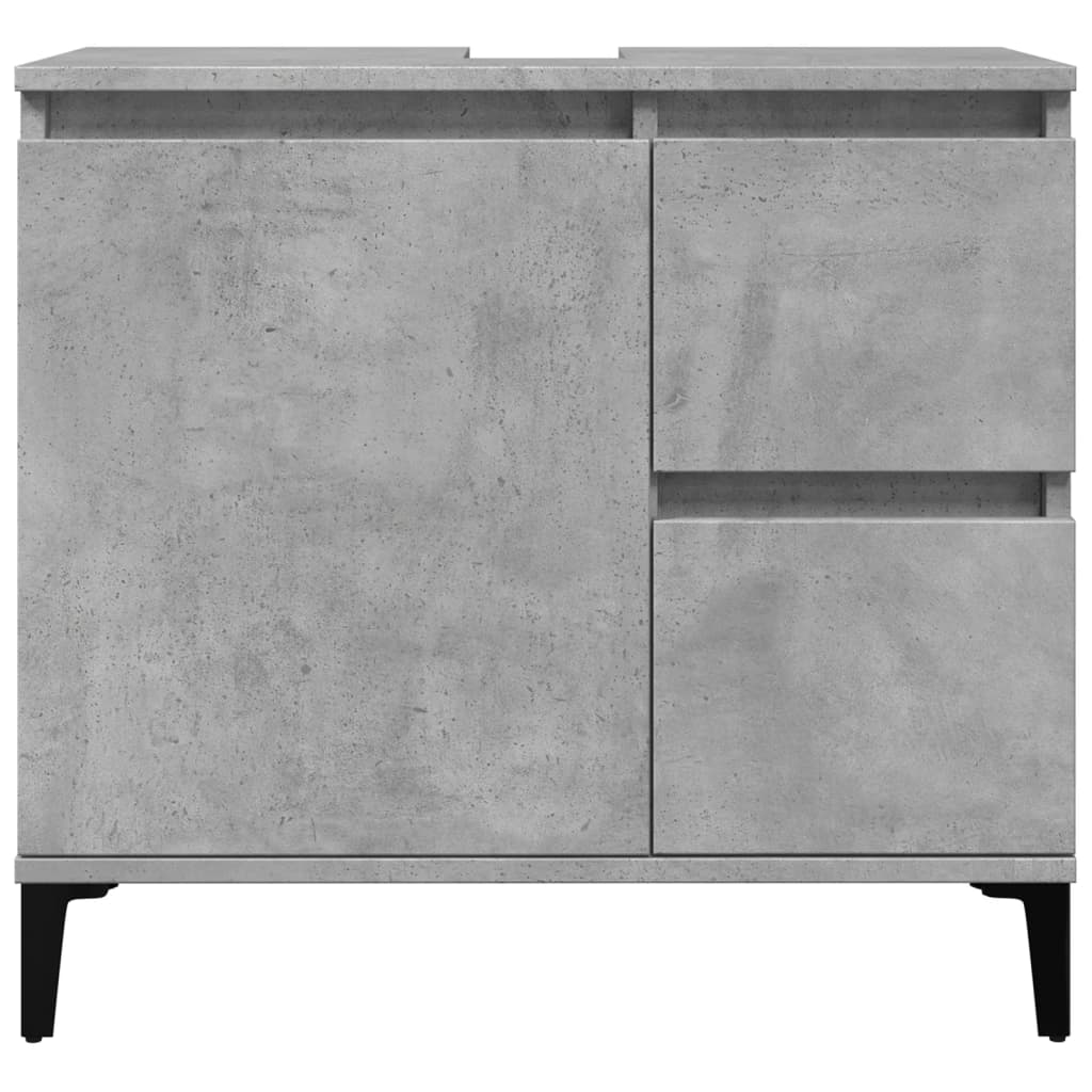 Sink Cabinet Concrete Grey 65x33x60 cm Engineered Wood