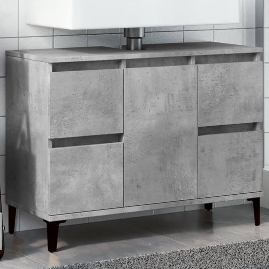 Sink Cabinet Concrete Grey 80x33x60 cm Engineered Wood