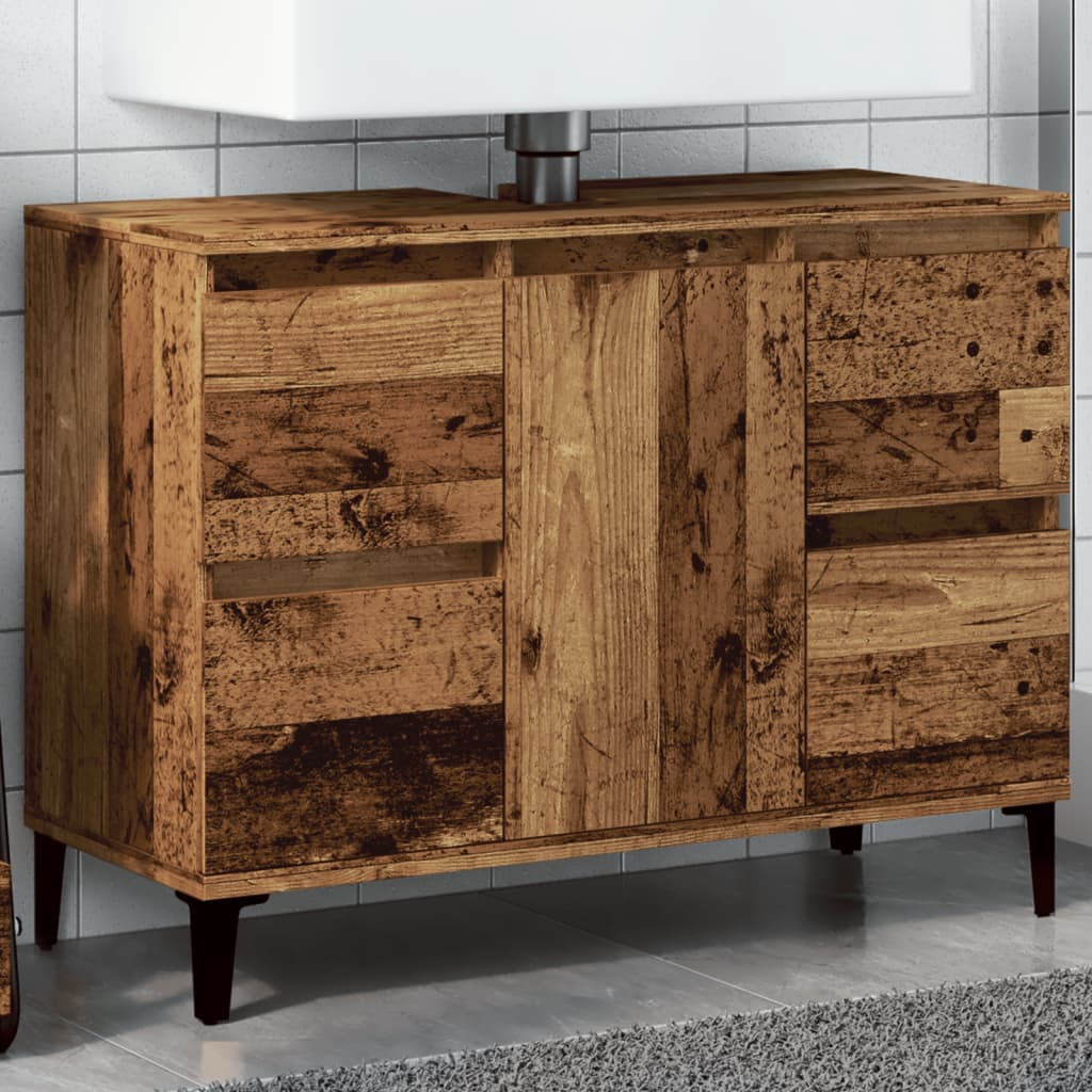 Sink Cabinet Old Wood 80x33x60 cm Engineered Wood