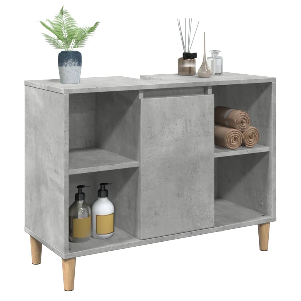 Bathroom Cabinet Concrete Grey 80x33x60 cm Engineered Wood