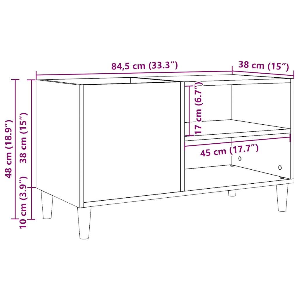 Record Cabinet Artisan Oak 84.5x38x48 cm Engineered Wood