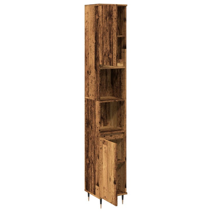 Bathroom Cabinet Old Wood 30x30x190 cm Engineered Wood