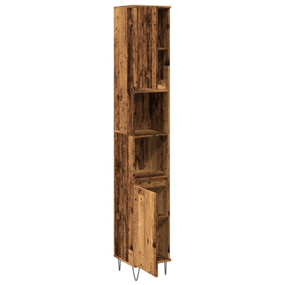 Bathroom Cabinet Old Wood 30x30x190 cm Engineered Wood