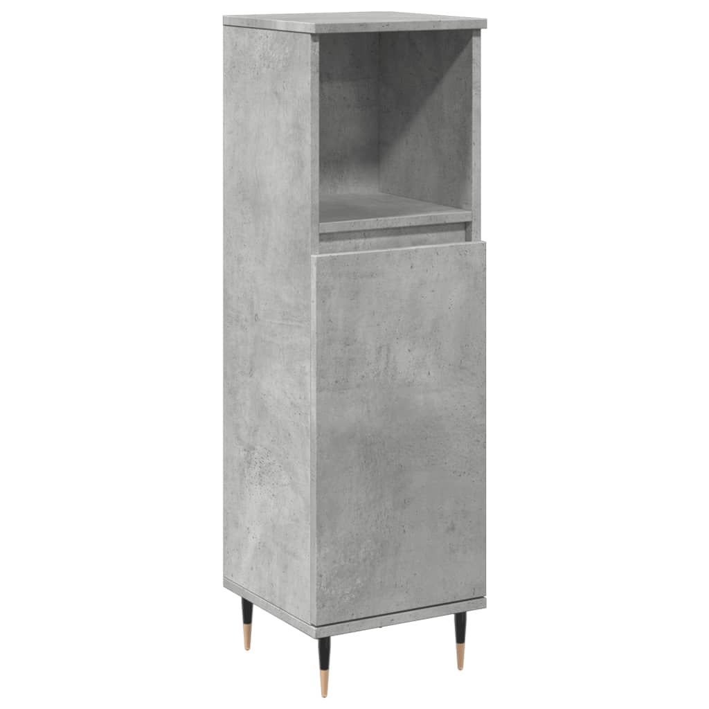 Bathroom Cabinet Concrete Grey 30x30x100 cm Engineered Wood