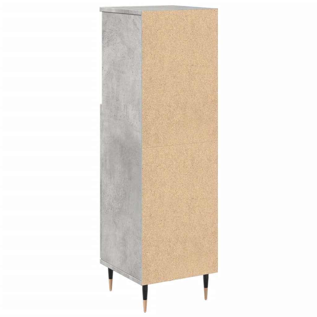 Bathroom Cabinet Concrete Grey 30x30x100 cm Engineered Wood