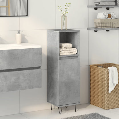 Bathroom Cabinet Concrete Grey 30x30x100 cm Engineered Wood