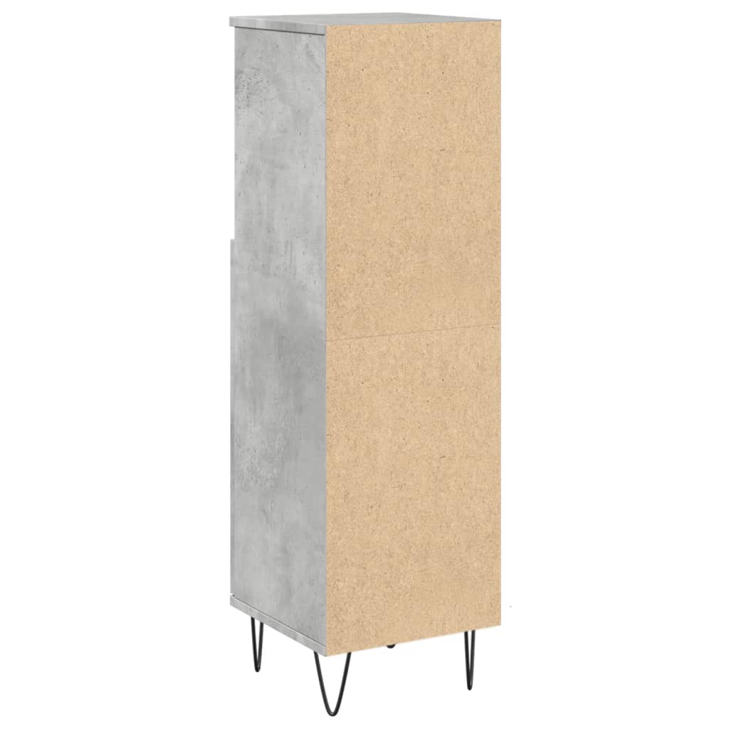 Bathroom Cabinet Concrete Grey 30x30x100 cm Engineered Wood