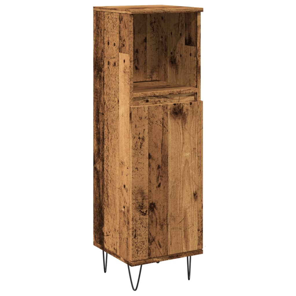 Bathroom Cabinet Old Wood 30x30x100 cm Engineered Wood