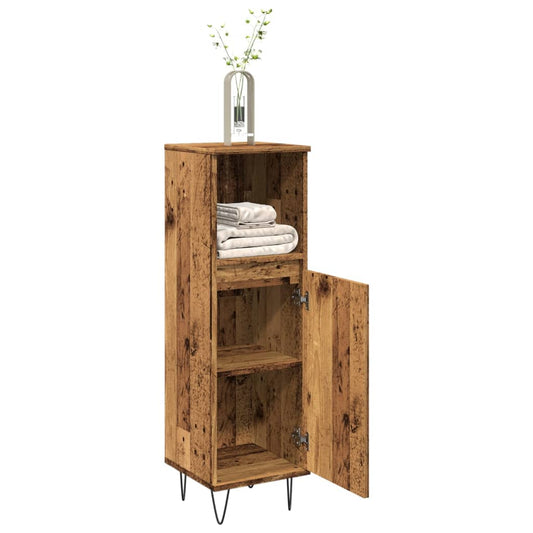 Bathroom Cabinet Old Wood 30x30x100 cm Engineered Wood