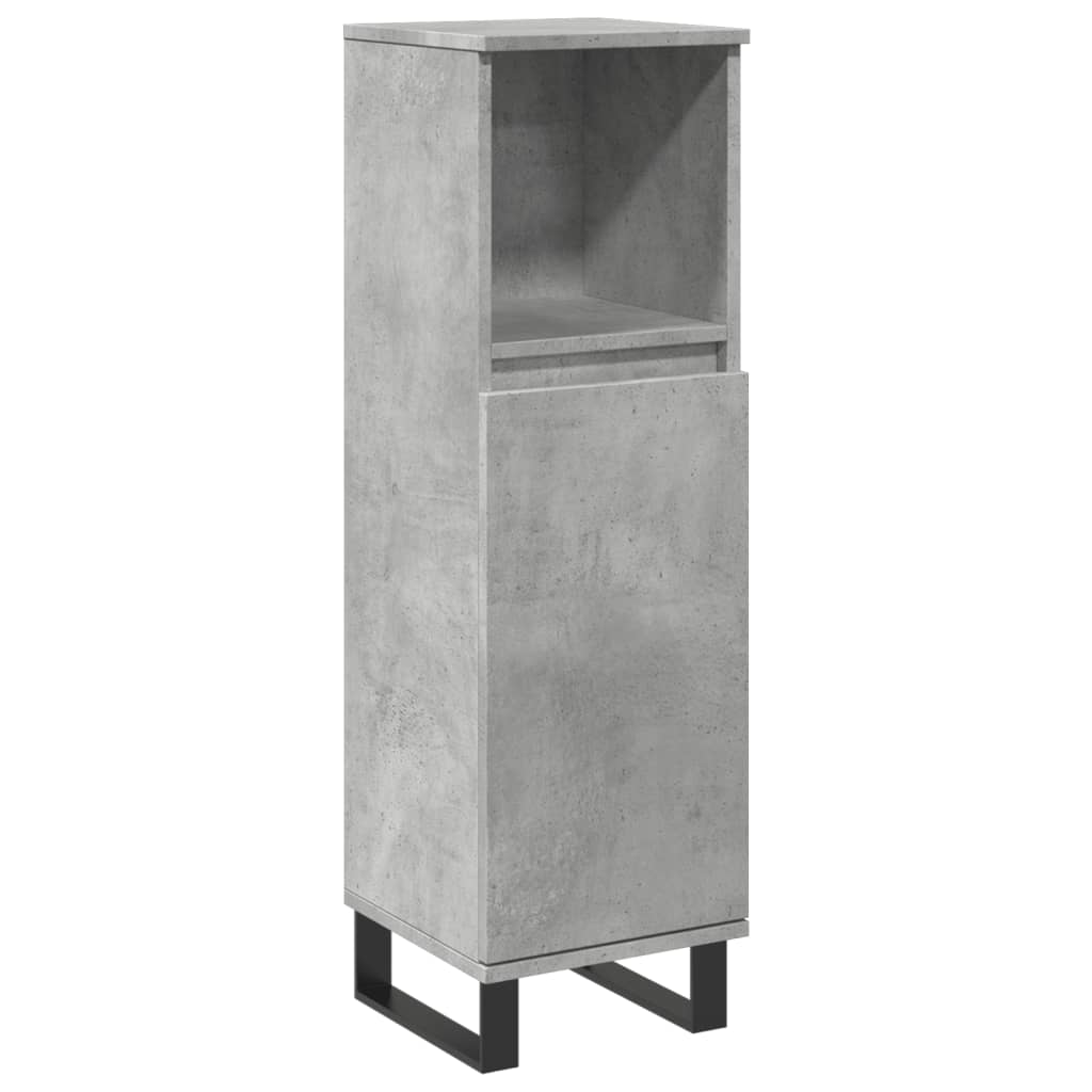 Bathroom Cabinet Concrete Grey 30x30x100 cm Engineered Wood