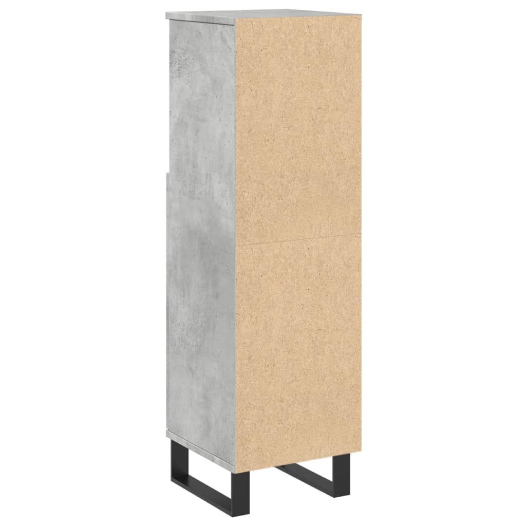 Bathroom Cabinet Concrete Grey 30x30x100 cm Engineered Wood