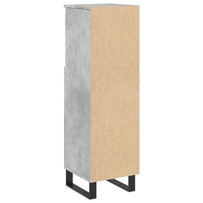 Bathroom Cabinet Concrete Grey 30x30x100 cm Engineered Wood