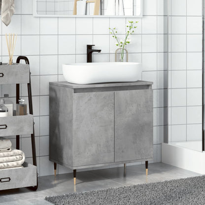 Bathroom Cabinet Concrete Grey 58x33x60 cm Engineered Wood