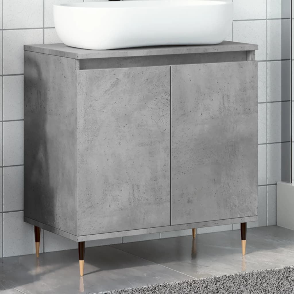 Bathroom Cabinet Concrete Grey 58x33x60 cm Engineered Wood