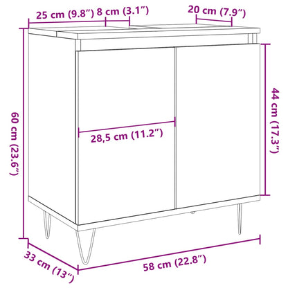 Bathroom Cabinet Artisan Oak 58x33x60 cm Engineered Wood