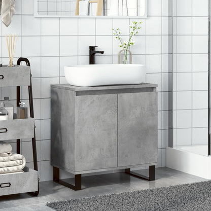 Bathroom Cabinet Concrete Grey 58x33x60 cm Engineered Wood