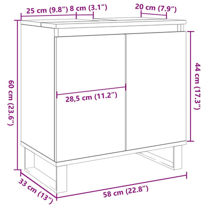 Bathroom Cabinet Old Wood 58x33x60 cm Engineered Wood