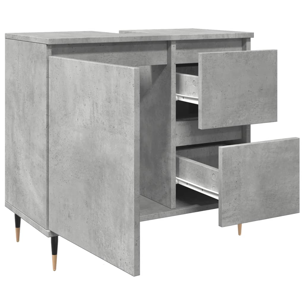 Bathroom Cabinet Concrete Grey 65x33x60 cm Engineered Wood