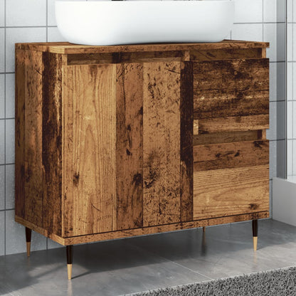 Bathroom Cabinet Old Wood 65x33x60 cm Engineered Wood