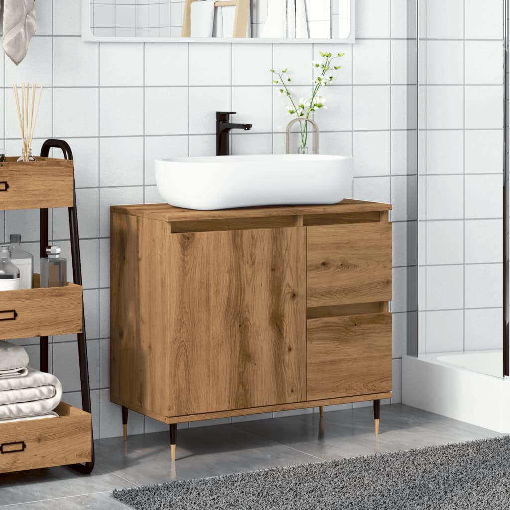 Bathroom Cabinet Artisan Oak 65x33x60 cm Engineered Wood